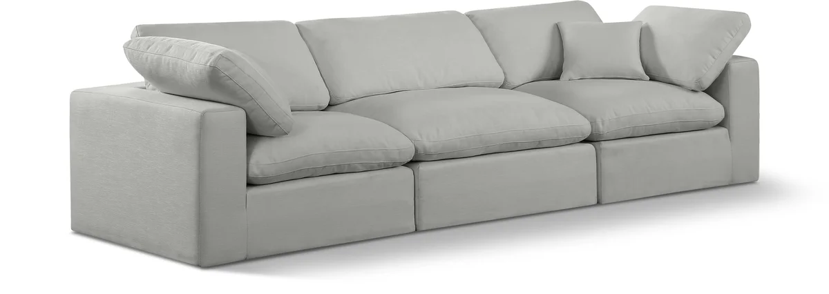 Comfy - Linen Modular Sofa 3 Seats - Gray
