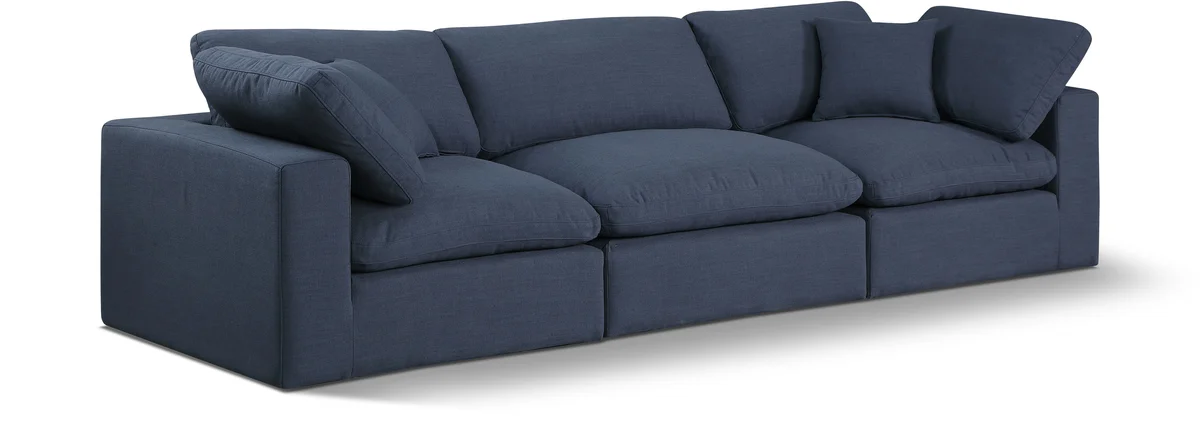 Comfy - Linen Modular Sofa 3 Seats - Navy