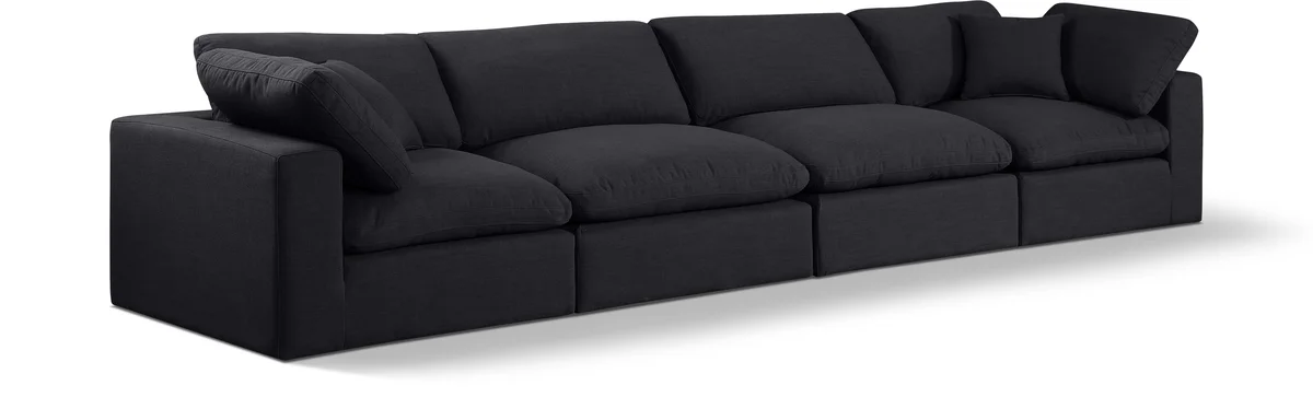 Comfy - Linen Modular Sofa 4 Seats - Charcoal