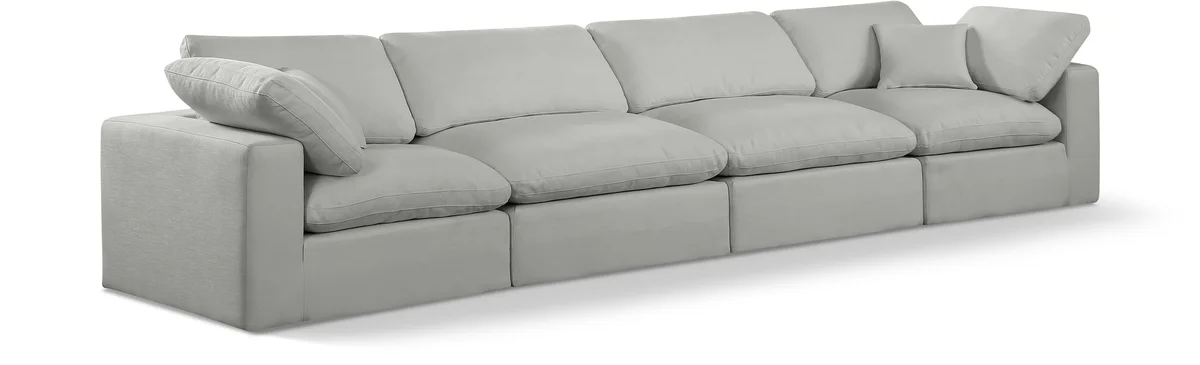 Comfy - Linen Modular Sofa 4 Seats - Gray