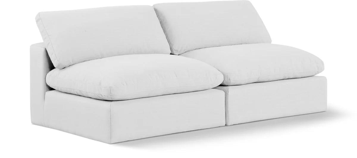Comfy - Linen Modular Armless Sofa 2 Seats - Off White