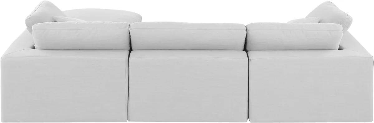 Comfy - 4 Piece Linen Fabric Modular Sectional With Chaise - Off White - View 2