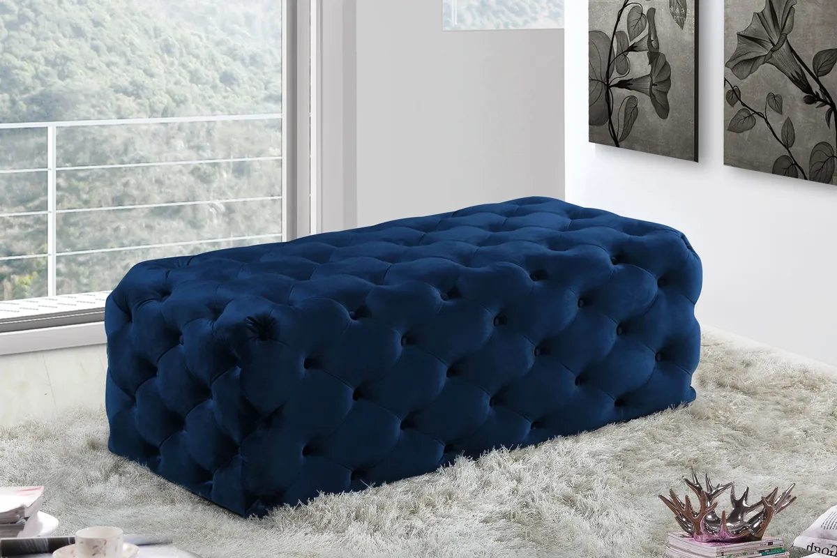 Casey - Ottoman / Bench - Navy - View 2