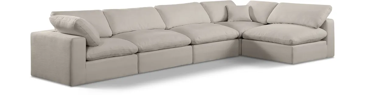 Comfy - 5 Piece Linen Modular Sectional - Beige