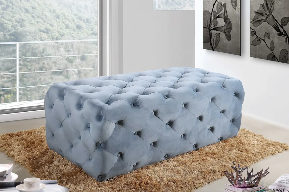 Casey - Ottoman / Bench - Sky Blue - View 2