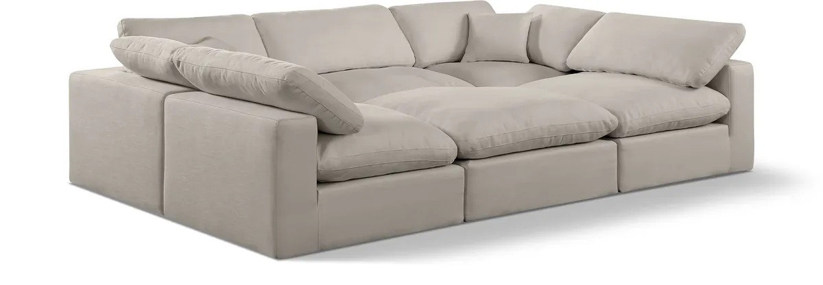 Comfy - 6 Piece Linen Sectional - Beige