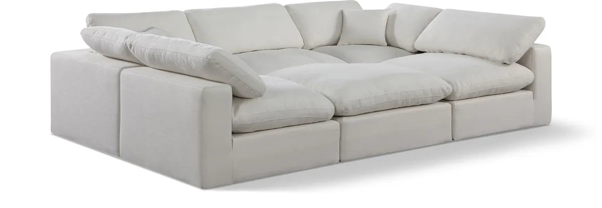 Comfy - 6 Piece Linen Sectional - Light Gray