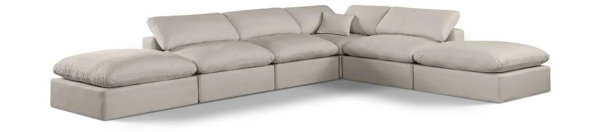 Comfy - 6 Piece Linen Modular Sectional - Beige