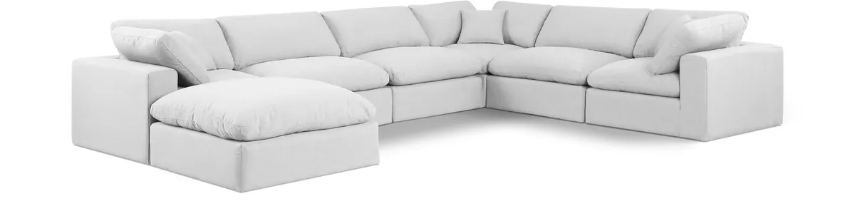 Comfy - 7 Piece Linen Modular Sectional With Chaise - Off White