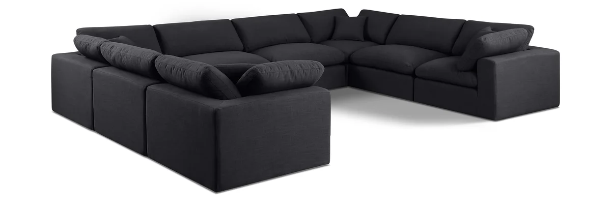 Comfy - 8 Piece Linen Modular Sectional - Charcoal