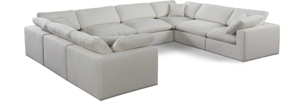 Comfy - 8 Piece Linen Modular Sectional - Light Gray