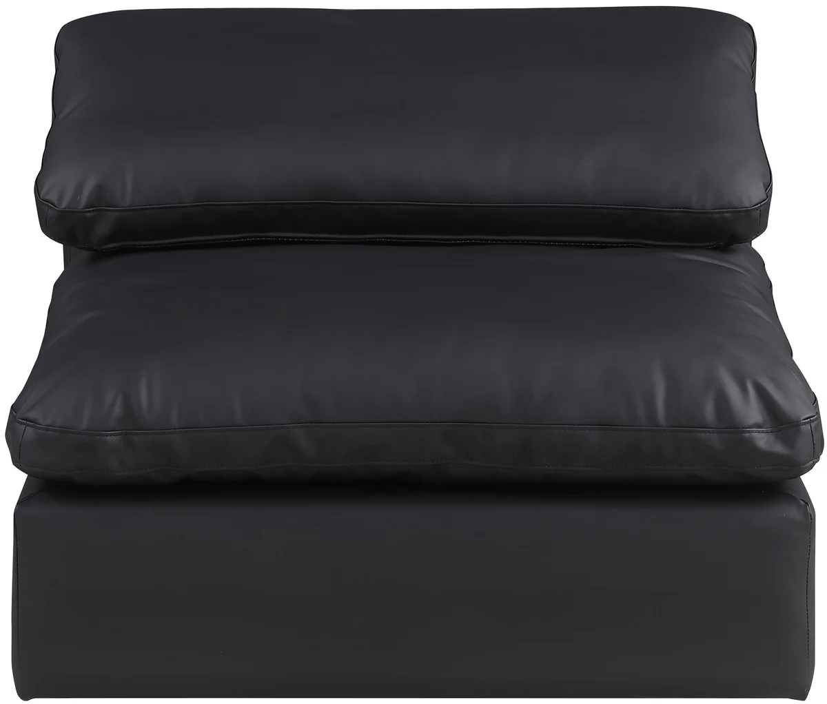 Comfy - Faux Leather Armless Chair - Black - View 2