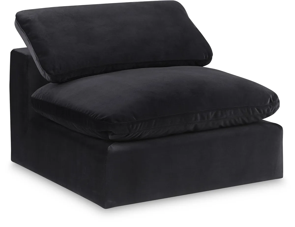 Comfy - Velvet Armless Chair - Black