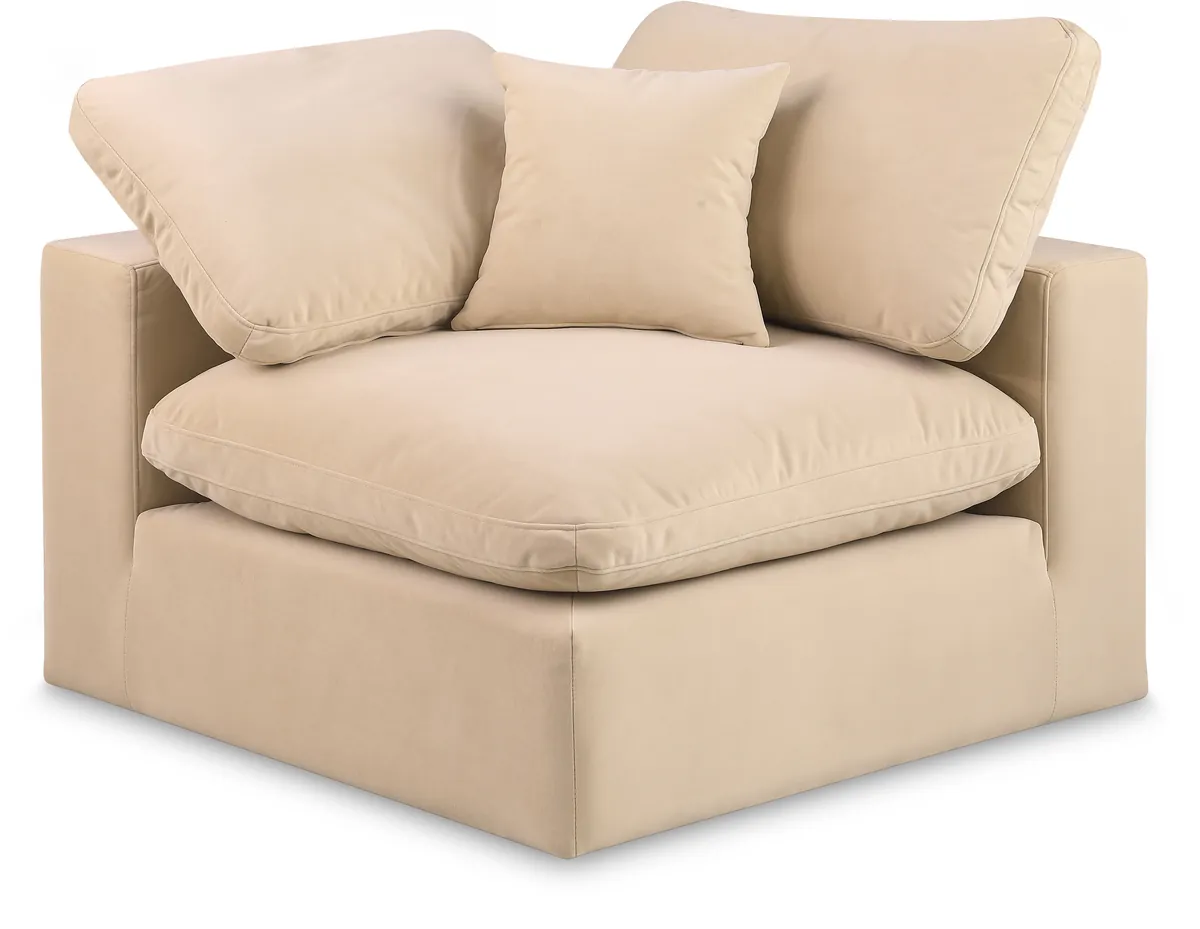 Comfy - Velvet Corner Chair - Beige