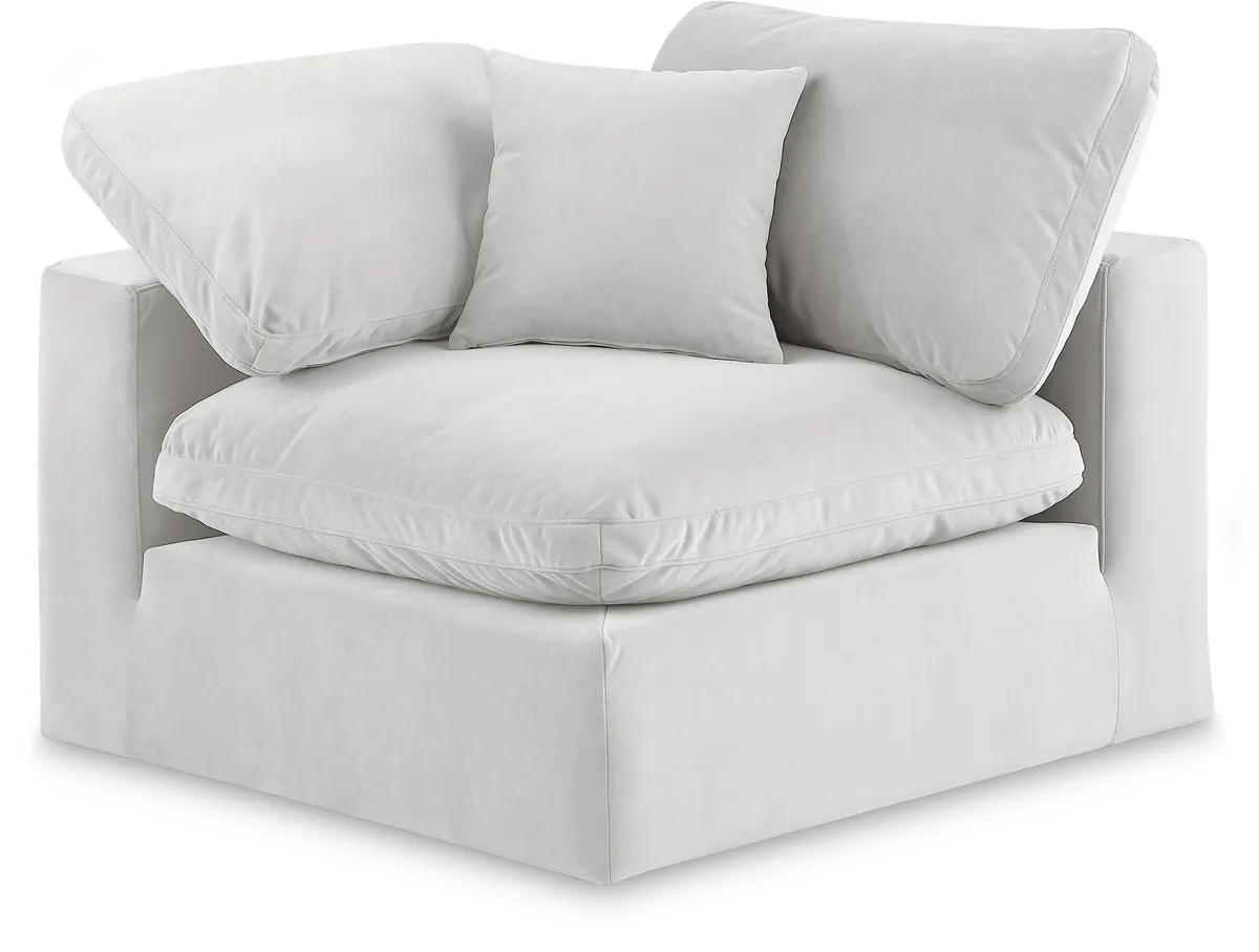 Comfy - Velvet Corner Chair - White
