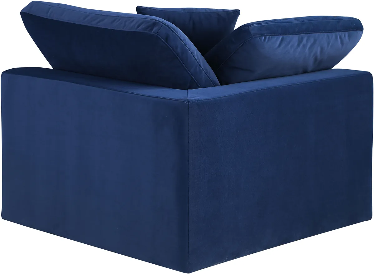 Comfy - Velvet Corner Chair - Navy - View 2