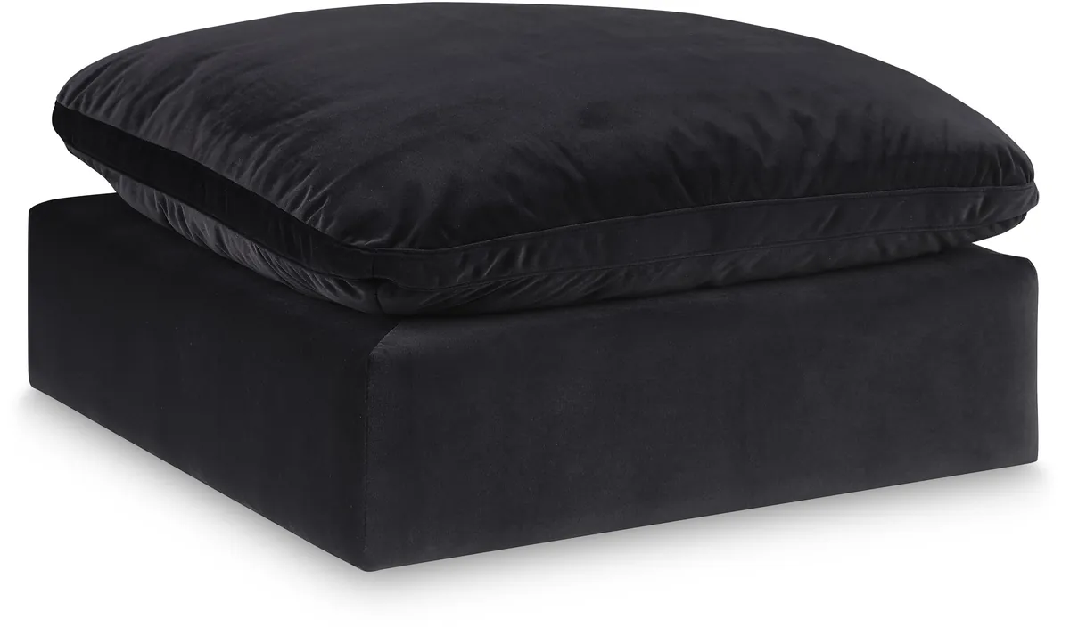 Comfy - Velvet Ottoman - Black