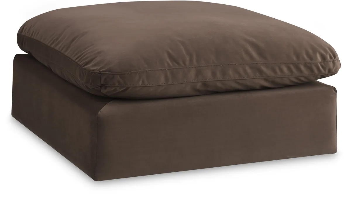 Comfy - Velvet Ottoman - Brown