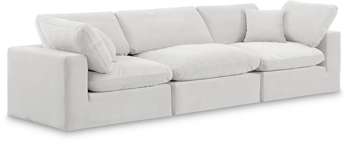 Comfy - Velvet Modular Sofa 3 Seats - White