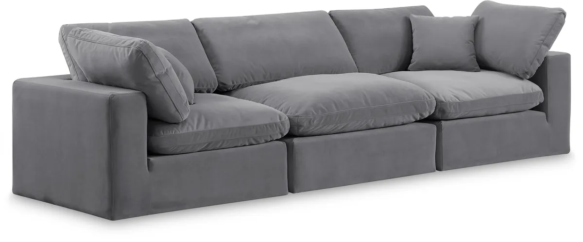 Comfy - Velvet Modular Sofa 3 Seats - Dark Gray