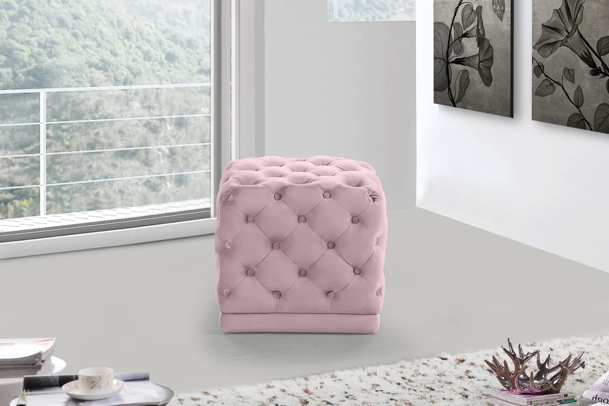 Stella - Ottoman / Stool - Pink - View 2