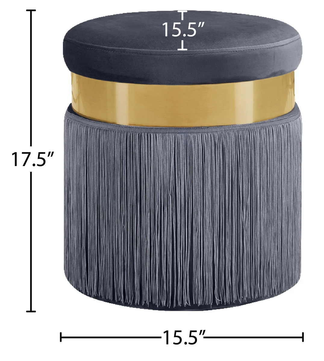 Yasmine - Ottoman / Stool - Gray