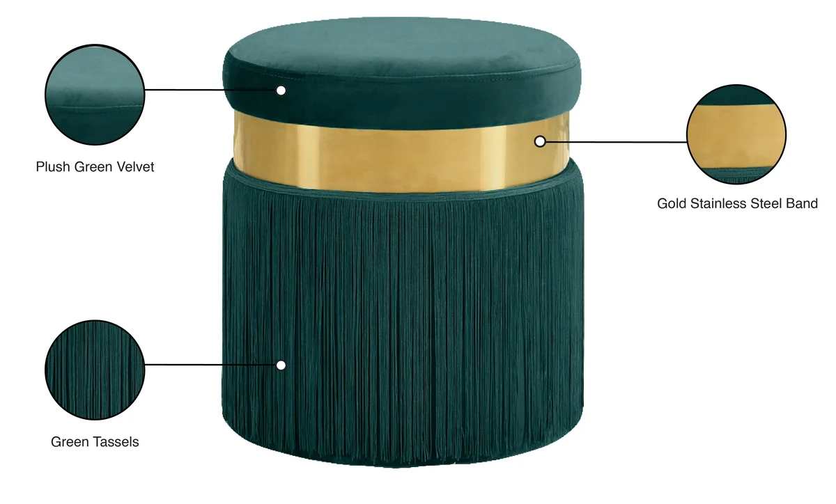 Yasmine - Ottoman / Stool - Green