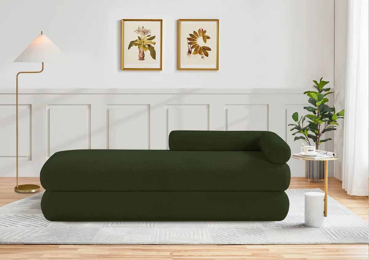 Kennedy - Teddy Fabric Bench - Green - View 2
