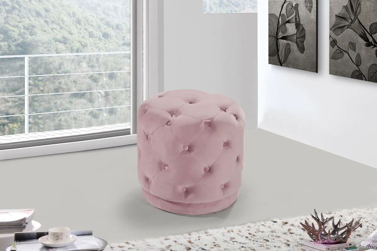 Harper - Ottoman / Stool - Pink - View 2