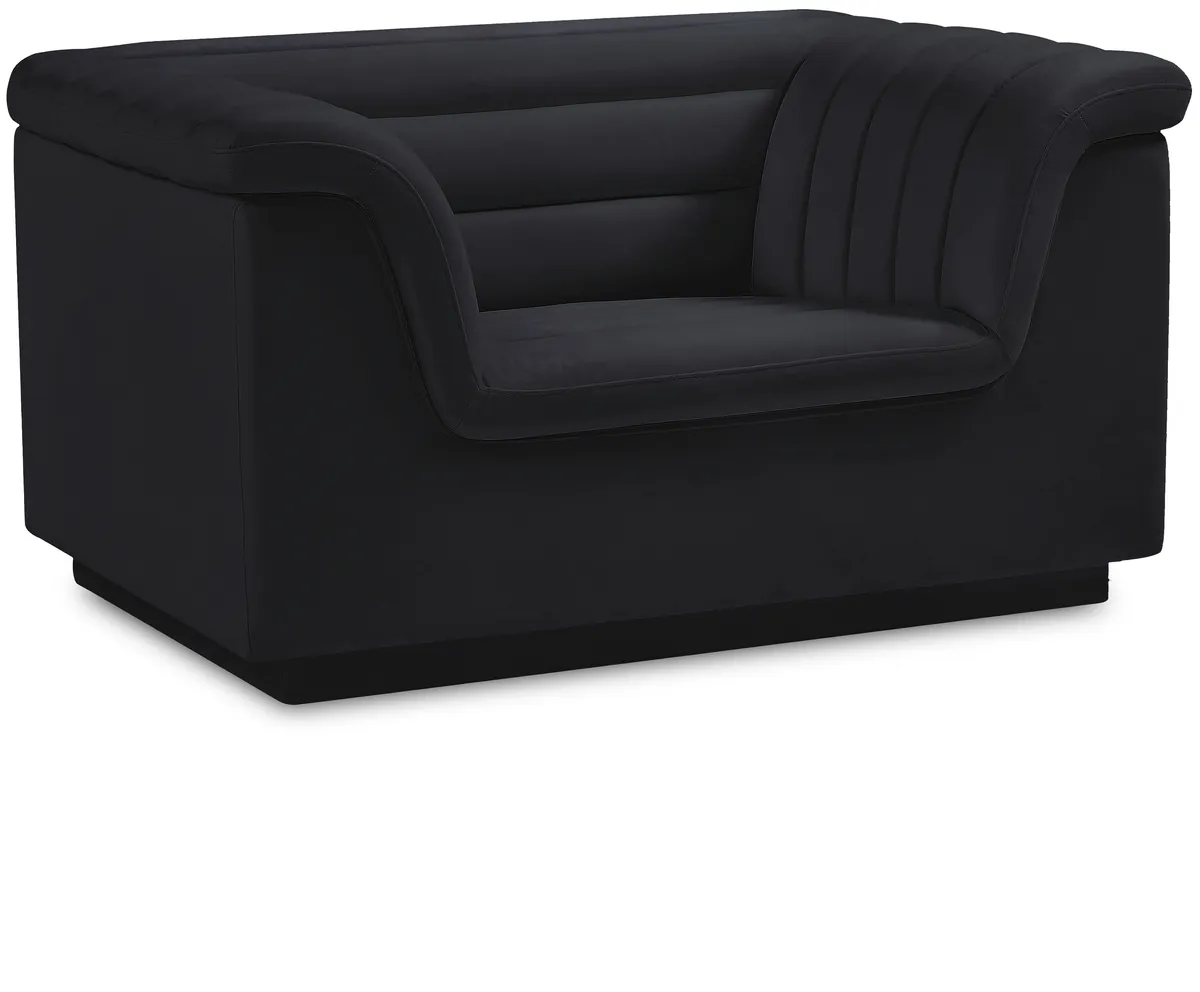 Cascade - Velvet Chair - Black