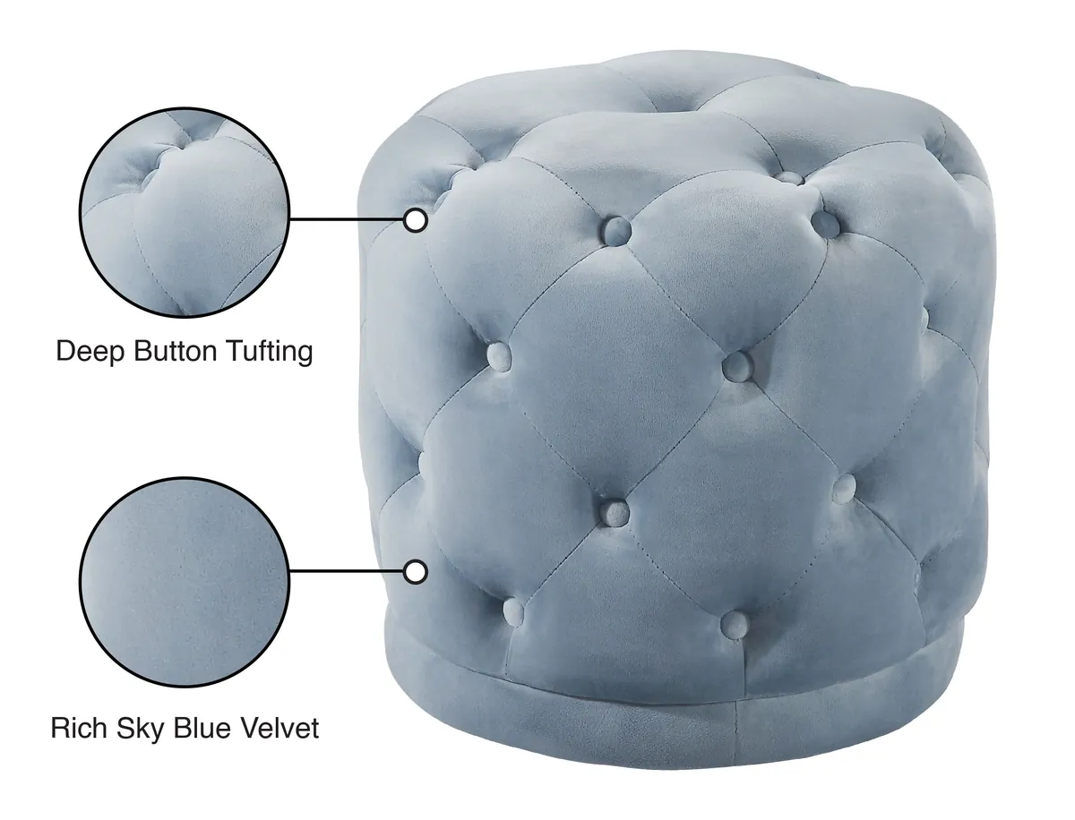 Harper - Ottoman / Stool - Sky Blue