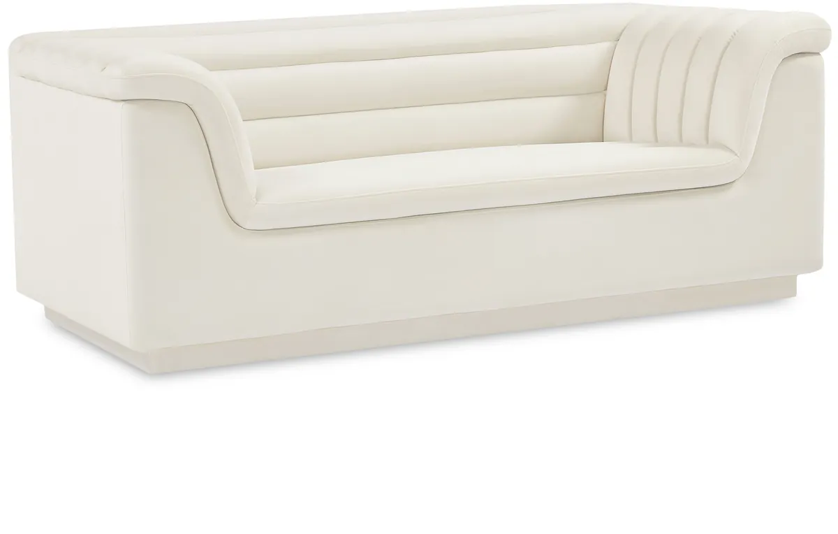 Cascade - Velvet Loveseat - Cream