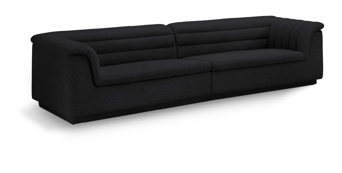 Cascade - Boucle Modular Sofa - Black