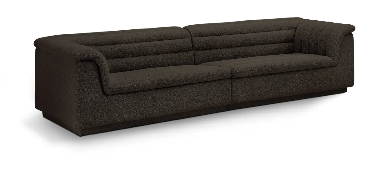 Cascade - Boucle Modular Sofa - Brown