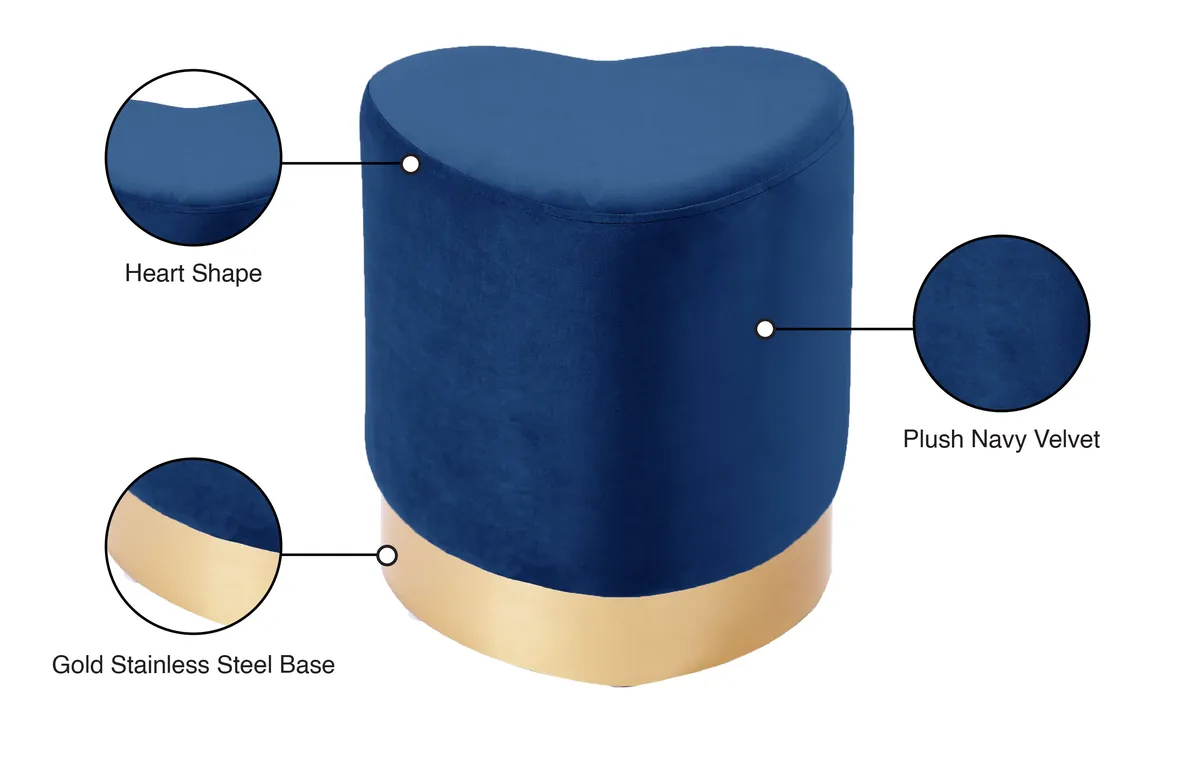 Heart - Ottoman / Stool - Navy