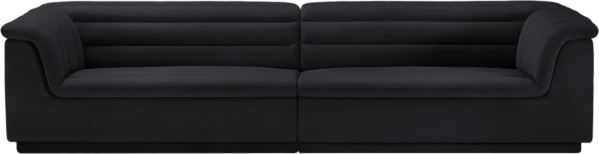 Cascade - Velvet Modular Sofa - Black - View 2