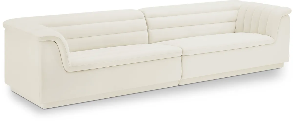 Cascade - Velvet Modular Sofa - Cream