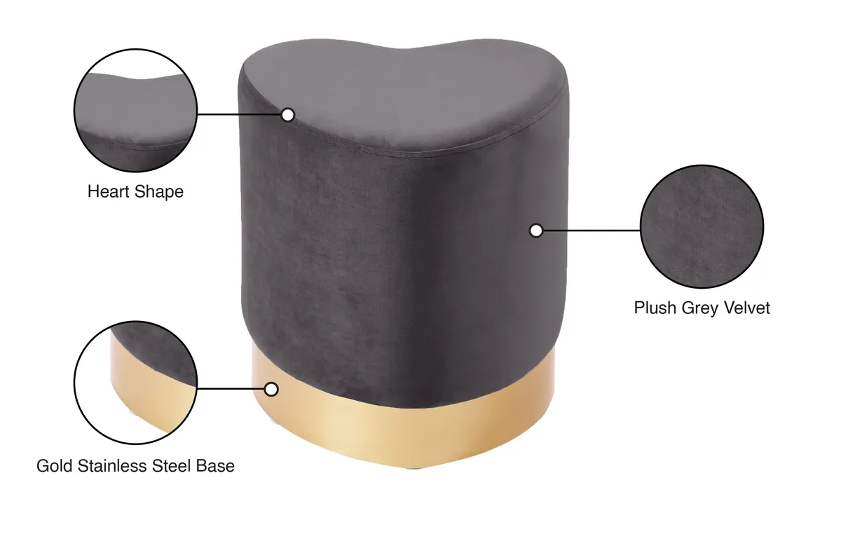 Heart - Ottoman / Stool - Gray