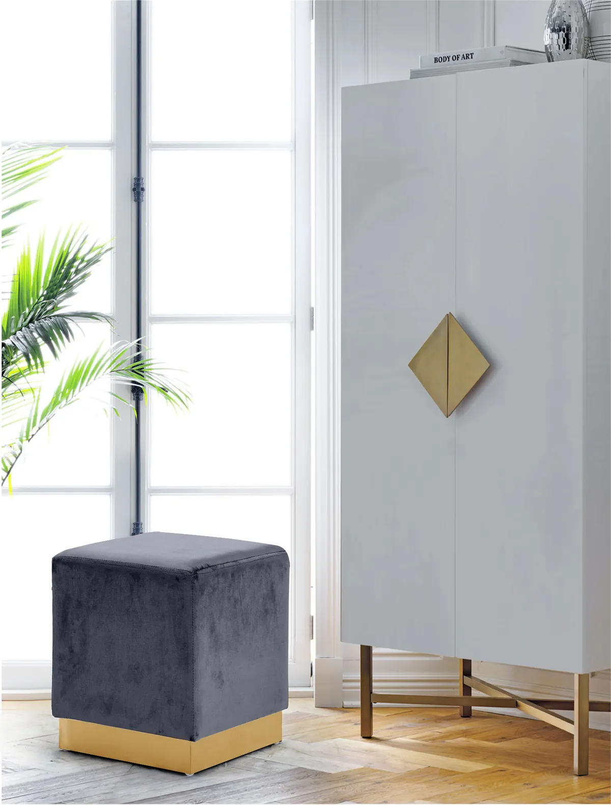 Jax - Ottoman / Stool - Gray - View 2