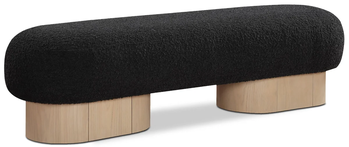 Robertson - Bench With Natural Base - Black