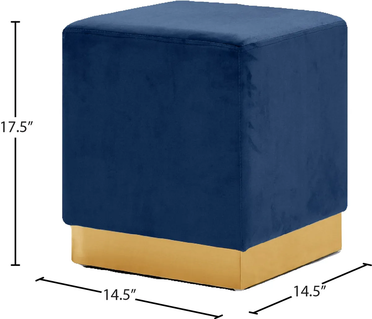 Jax - Ottoman / Stool - Navy - Fabric