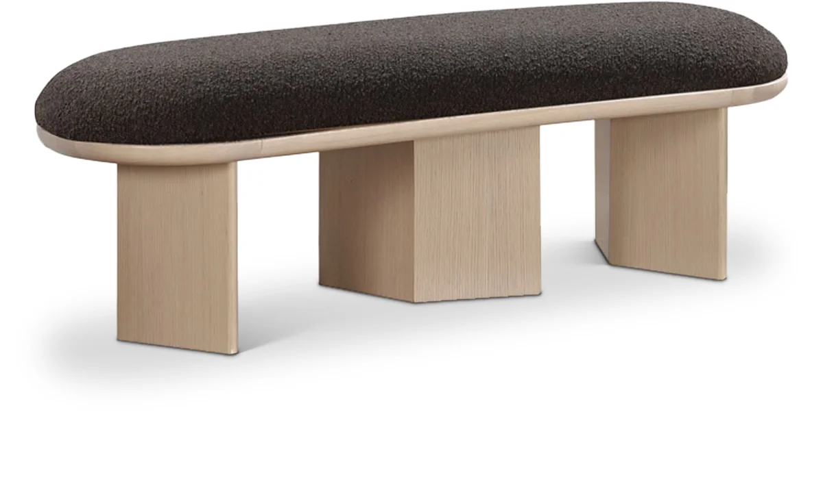 Wilshire - Bench With Natural Base - Brown