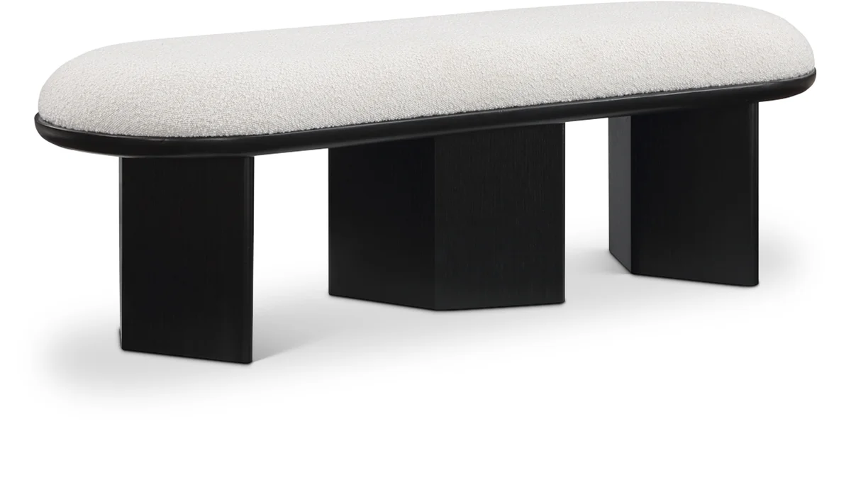 Wilshire - Bench With Black Base - Cream