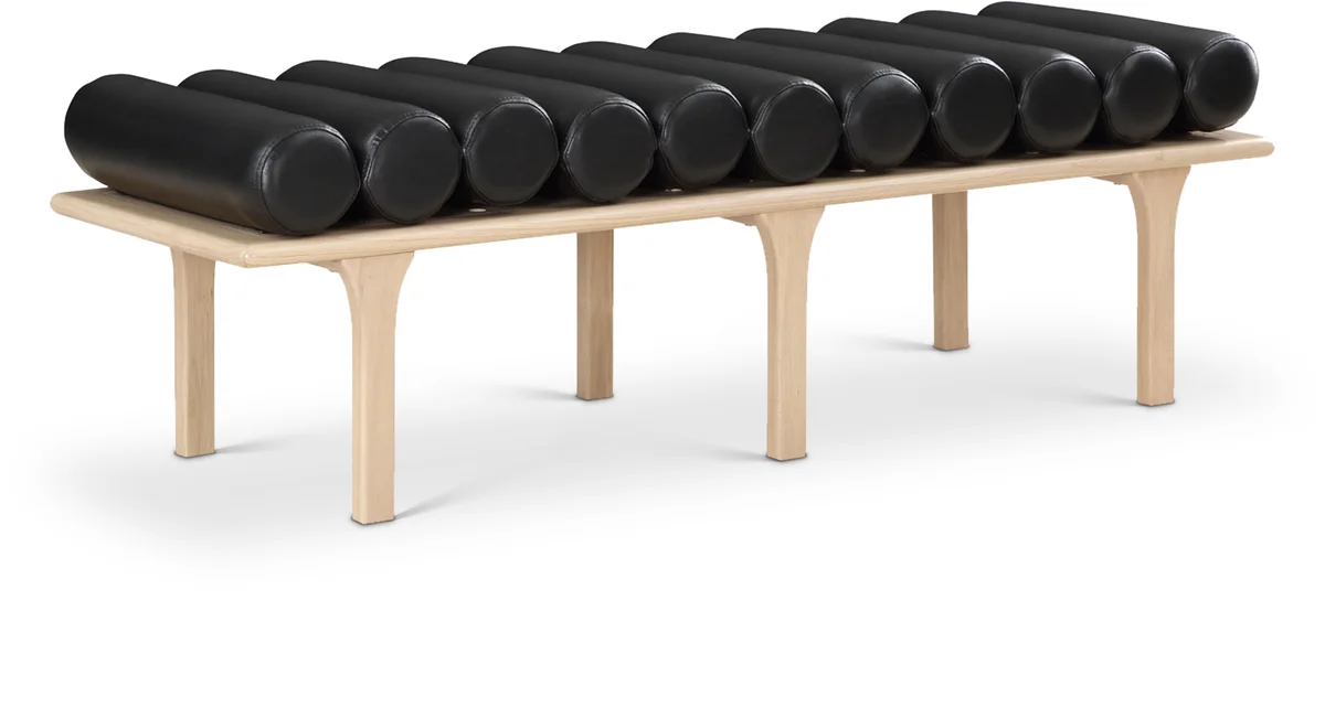 Landon - Bench With Natural Base - Black