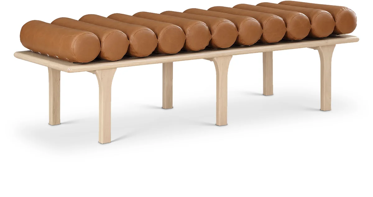 Landon - Bench With Natural Base - Cognac