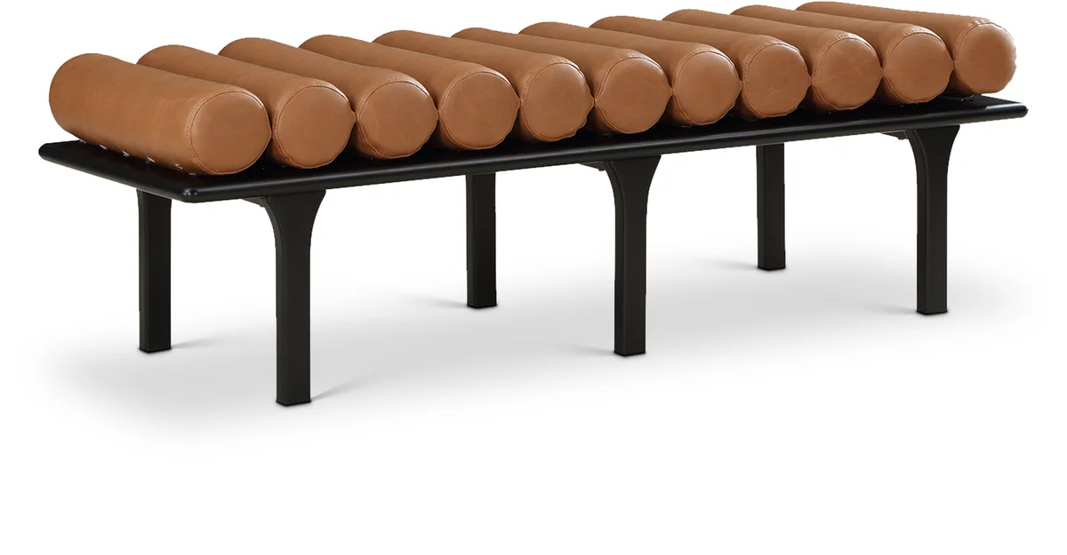 Landon - Bench With Black Base - Cognac