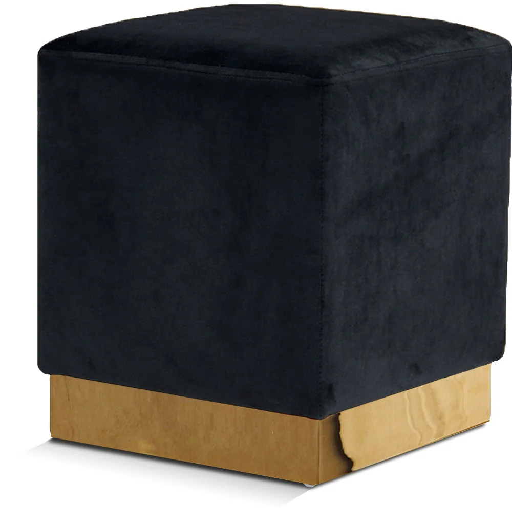 Jax - Ottoman / Stool - Black - Fabric