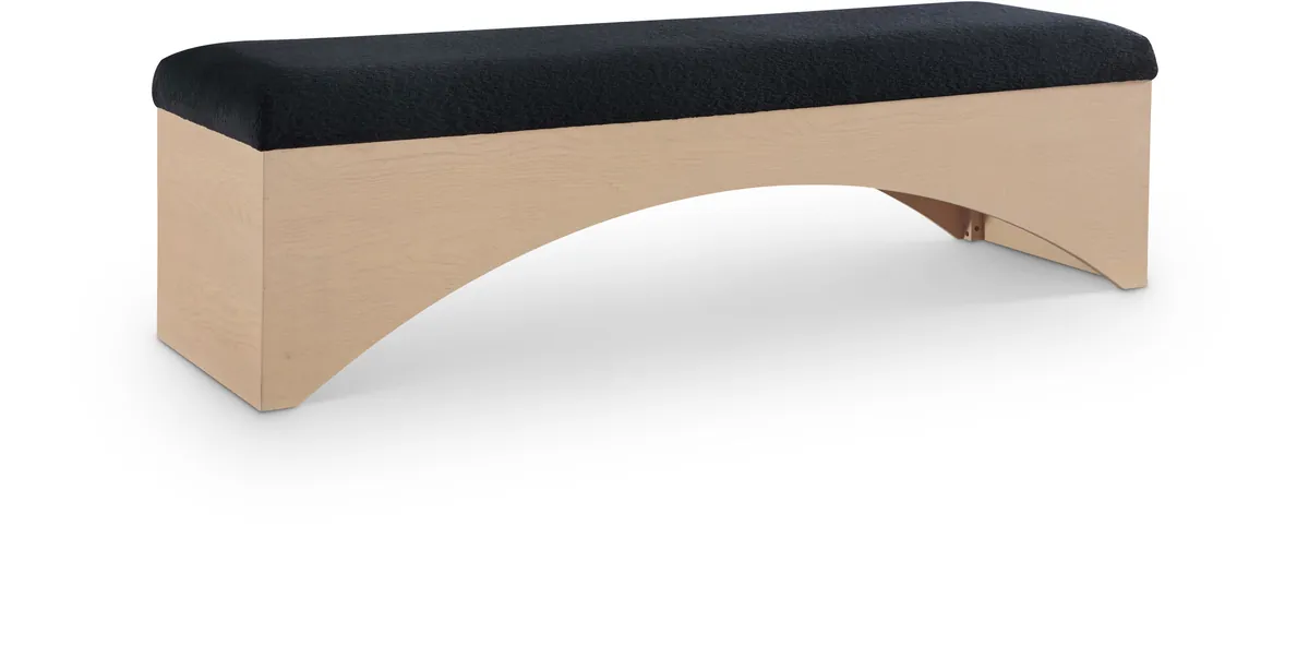 Lawson - Bench With Natural Base - Black