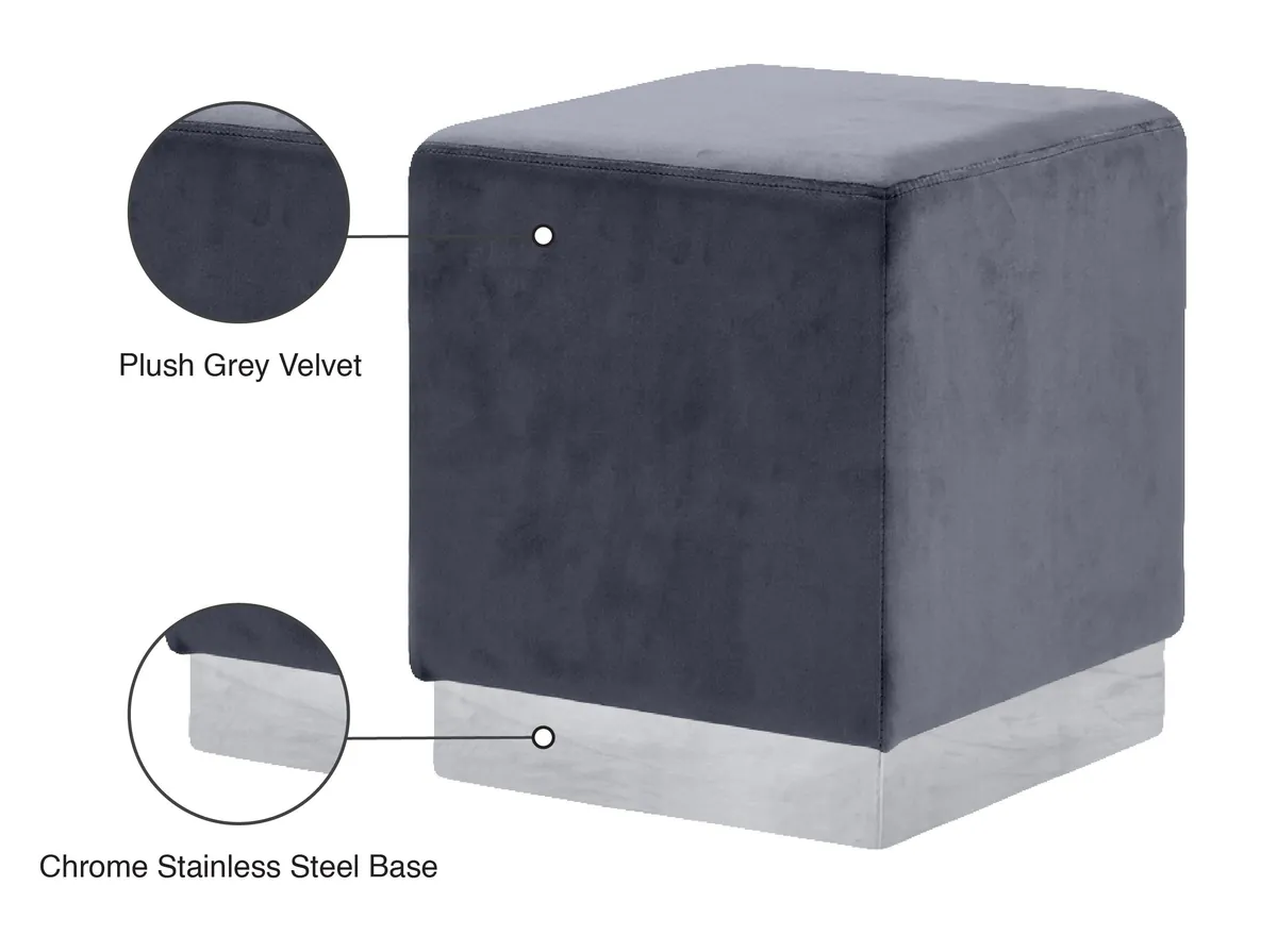 Jax - Ottoman / Stool - Gray - Fabric