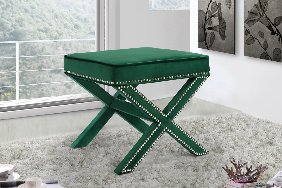 Nixon - Ottoman / Bench - Green - View 2